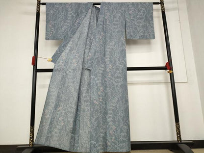 平和屋着物＊夏物 小紋 紗 草花文 正絹 逸品 AABB8670st