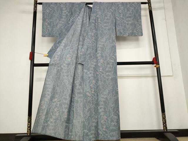 平和屋着物＊夏物 小紋 紗 草花文 正絹 逸品 AABB8670st