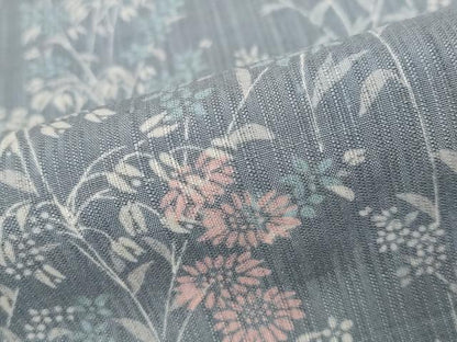 平和屋着物＊夏物 小紋 紗 草花文 正絹 逸品 AABB8670st