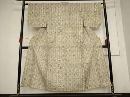 平和屋着物＊夏物 紗紬 更紗花文 正絹 逸品 AABB8674st