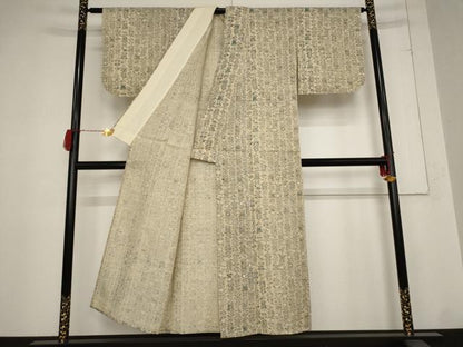 平和屋着物＊夏物 紗紬 更紗花文 正絹 逸品 AABB8674st