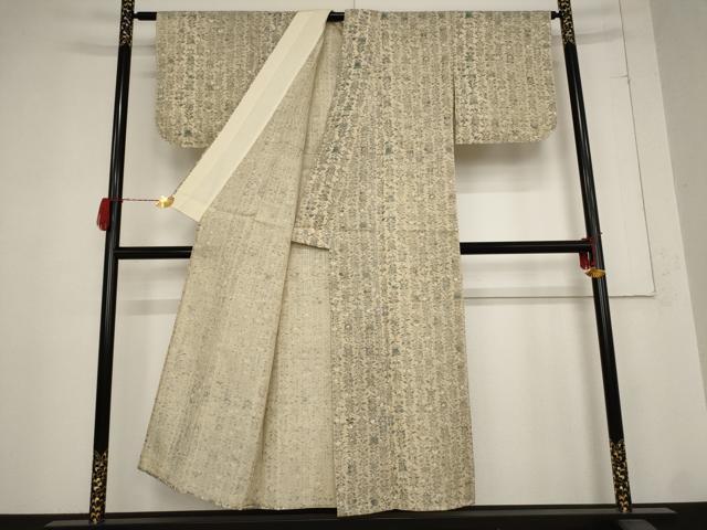 平和屋着物＊夏物 紗紬 更紗花文 正絹 逸品 AABB8674st