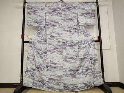 平和屋着物＊夏物 小紋 絽 エ霞草花文 洗える着物 AABB8681st