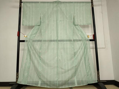 平和屋着物＊夏物 小紋 絽 舞花文 洗える着物 AABB8684st
