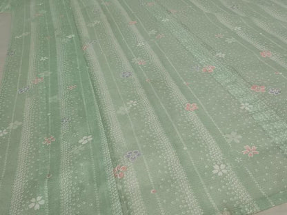 平和屋着物＊夏物 小紋 絽 舞花文 洗える着物 AABB8684st