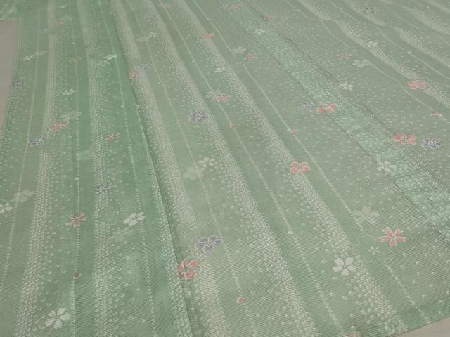 平和屋着物＊夏物 小紋 絽 舞花文 洗える着物 AABB8684st