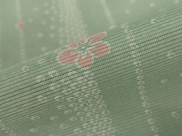 平和屋着物＊夏物 小紋 絽 舞花文 洗える着物 AABB8684st