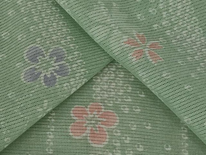 平和屋着物＊夏物 小紋 絽 舞花文 洗える着物 AABB8684st