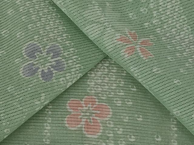 平和屋着物＊夏物 小紋 絽 舞花文 洗える着物 AABB8684st