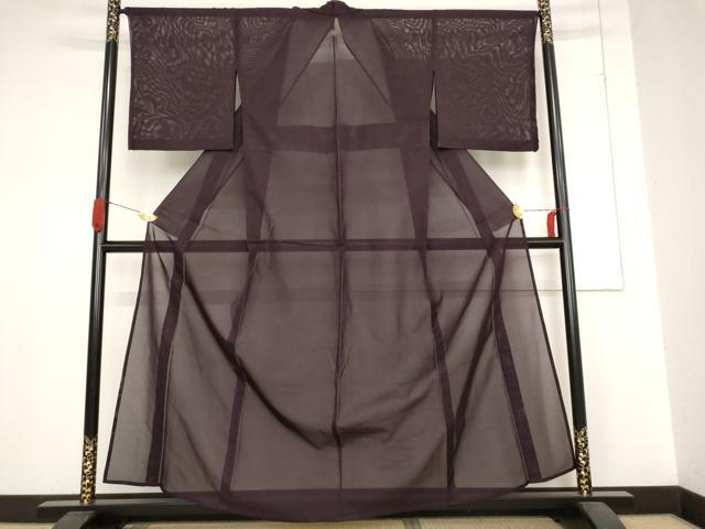 平和屋着物＊夏物 色無地 絽 黒鳶色 洗える着物 AABB8688st