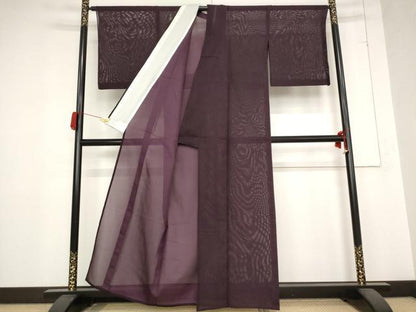 平和屋着物＊夏物 色無地 絽 黒鳶色 洗える着物 AABB8688st