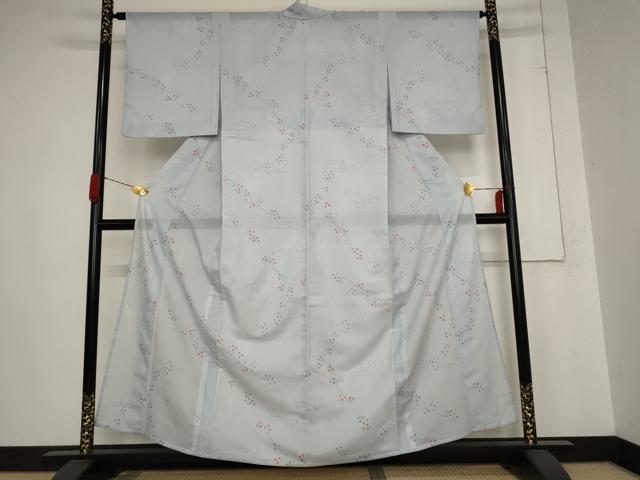 平和屋着物＊夏物 小紋 絽 流水枝葉文 洗える着物 AABB8690st