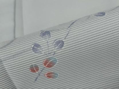 平和屋着物＊夏物 小紋 絽 流水枝葉文 洗える着物 AABB8690st