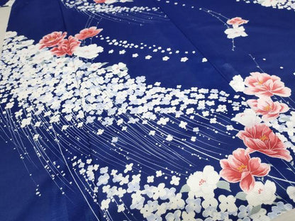 平和屋着物＊夏物 小紋 絽 舞花文 洗える着物 AABB8691st
