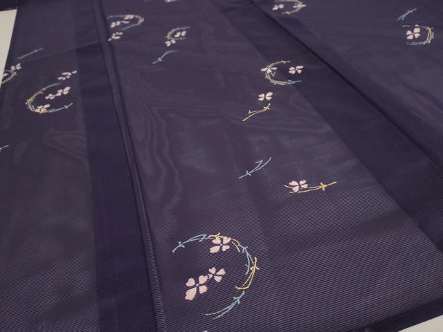 平和屋着物＊夏物 小紋 絽 吹き寄せ花文 ロング丈 洗える着物 AABB8692st