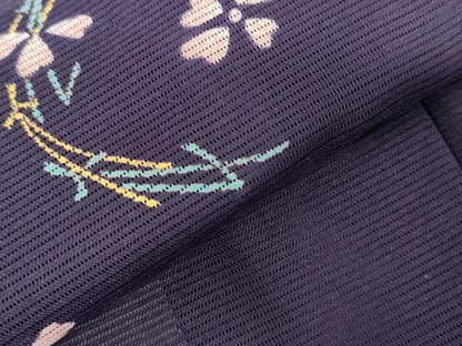 平和屋着物＊夏物 小紋 絽 吹き寄せ花文 ロング丈 洗える着物 AABB8692st