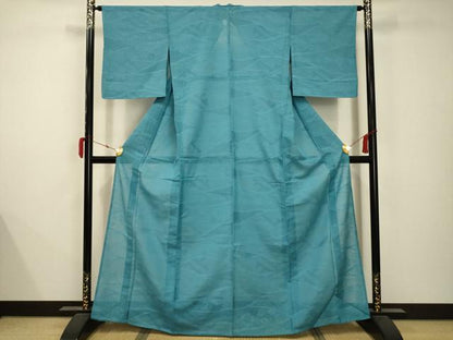 平和屋着物＊夏物 色無地 絽 流水花文紗 新橋色 正絹 逸品 AABB8763sx