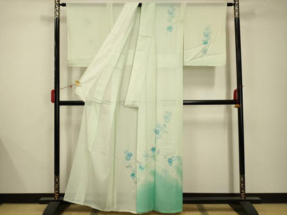 平和屋着物＊夏物 訪問着 絽 草花文 暈し染め 正絹 逸品 AABB8765sx