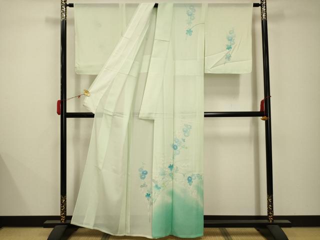 平和屋着物＊夏物 訪問着 絽 草花文 暈し染め 正絹 逸品 AABB8765sx