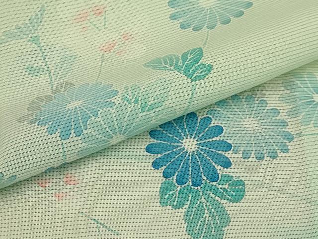 平和屋着物＊夏物 訪問着 絽 草花文 暈し染め 正絹 逸品 AABB8765sx