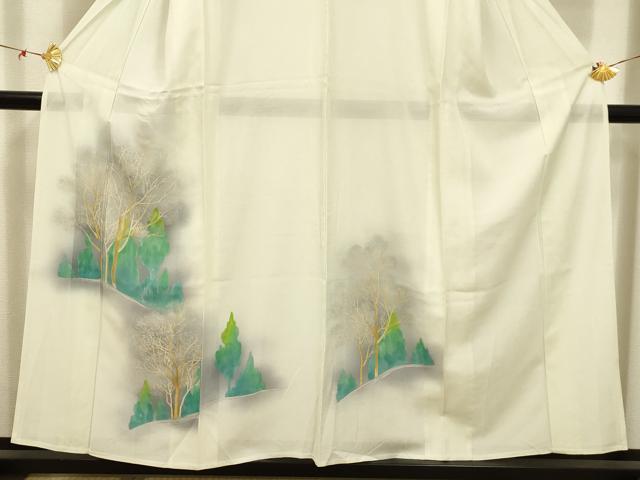 平和屋着物＊夏物 訪問着 絽 風景文 暈し染め 正絹 逸品 AABB8767sx