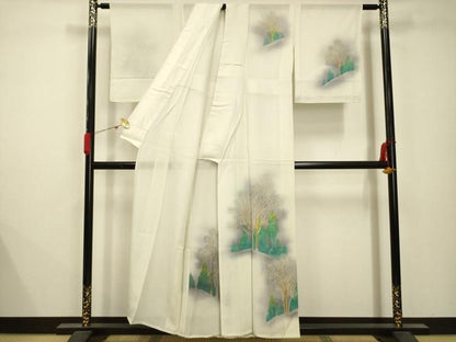 平和屋着物＊夏物 訪問着 絽 風景文 暈し染め 正絹 逸品 AABB8767sx