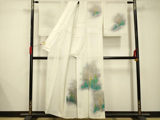 平和屋着物＊夏物 訪問着 絽 風景文 暈し染め 正絹 逸品 AABB8767sx