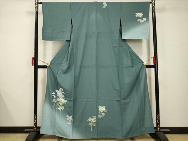 平和屋着物＊夏物 訪問着 絽 紫陽花 暈し染め 正絹 逸品 AABB8772sx