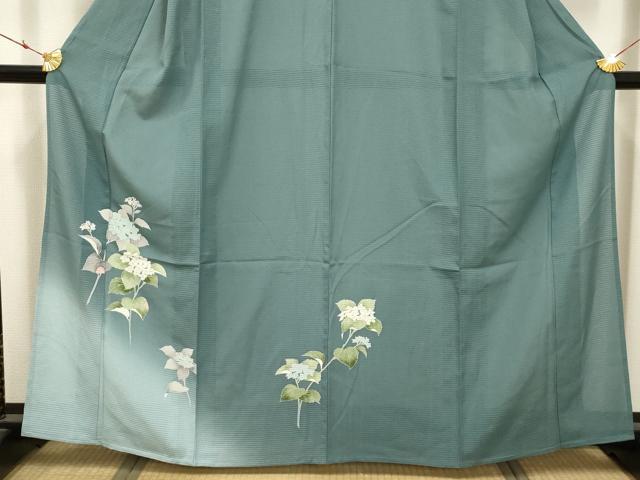 平和屋着物＊夏物 訪問着 絽 紫陽花 暈し染め 正絹 逸品 AABB8772sx