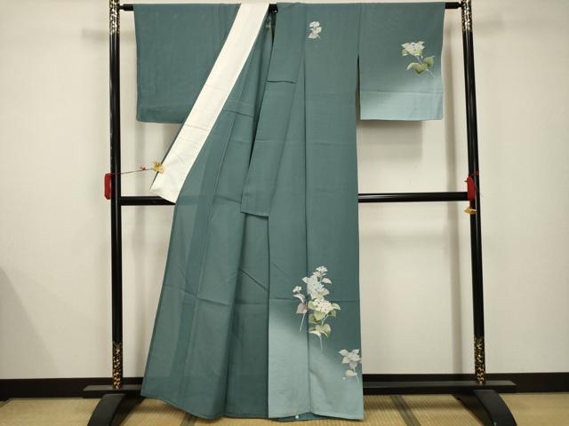 平和屋着物＊夏物 訪問着 絽 紫陽花 暈し染め 正絹 逸品 AABB8772sx