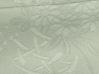 平和屋着物＊夏物 色無地 絽 花籠紋紗 白緑色 正絹 逸品 AABB8773sx