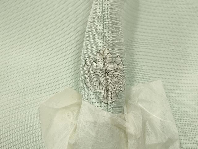 平和屋着物＊夏物 色無地 絽 花籠紋紗 白緑色 正絹 逸品 AABB8773sx