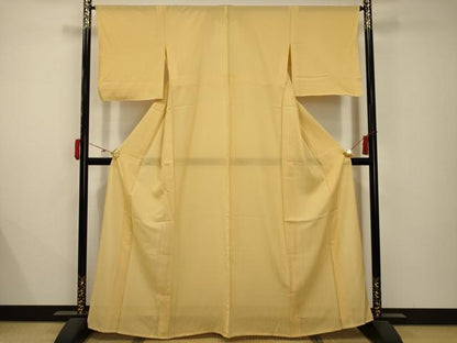 平和屋着物＊夏物 色無地 絽 卵色 正絹 逸品 AABB8775sx