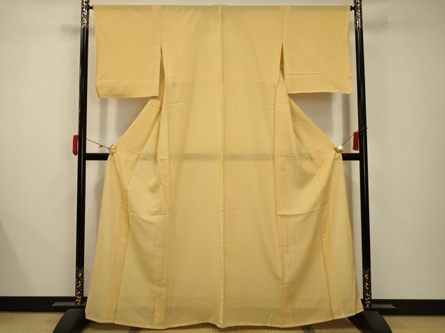 平和屋着物＊夏物 色無地 絽 卵色 正絹 逸品 AABB8775sx
