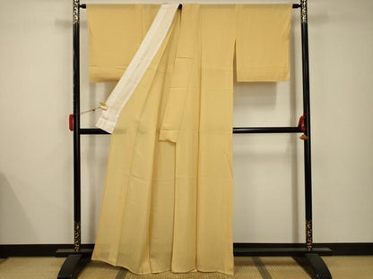 平和屋着物＊夏物 色無地 絽 卵色 正絹 逸品 AABB8775sx