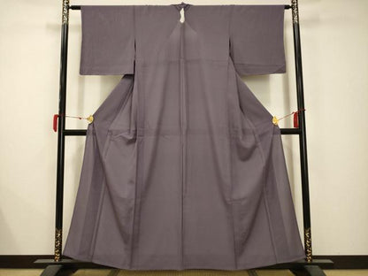 平和屋着物＊夏物 色無地 絽 竜胆色 正絹 逸品 AABB8776sx