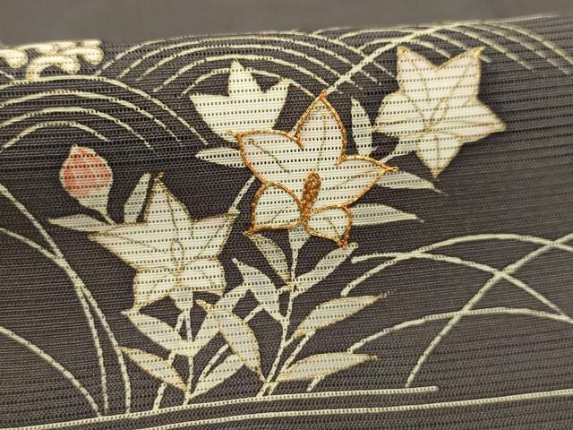 平和屋着物＊夏物 銀座きしや 訪問着 絽 駒刺繍 立波扇面花文 金糸 金彩 正絹 逸品 AABB8777sx
