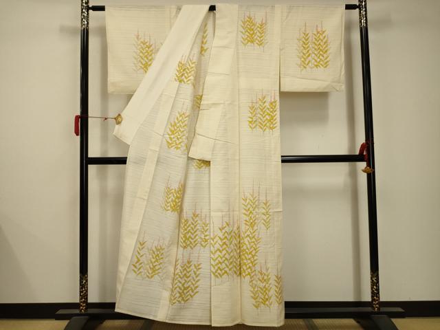 平和屋着物＊夏物 訪問着 絽 紬地 草花文 正絹 逸品 AABB8778sx
