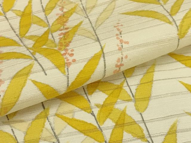 平和屋着物＊夏物 訪問着 絽 紬地 草花文 正絹 逸品 AABB8778sx