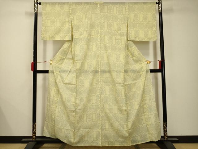 平和屋着物＊夏物 小紋 紗 亀甲花文 洗える着物 AABB8781sx