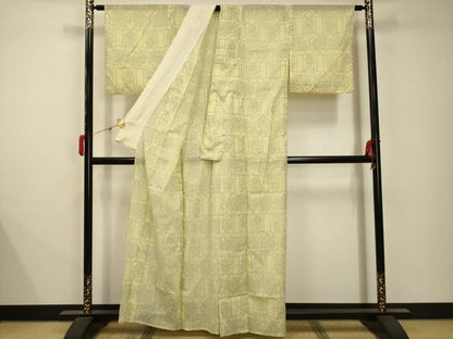 平和屋着物＊夏物 小紋 紗 亀甲花文 洗える着物 AABB8781sx