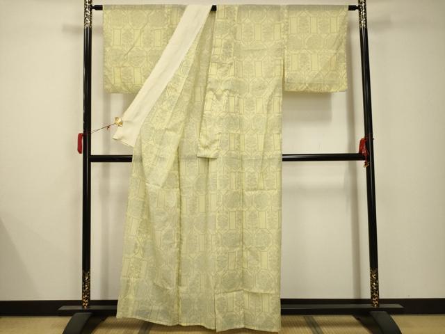 平和屋着物＊夏物 小紋 紗 亀甲花文 洗える着物 AABB8781sx