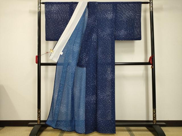 平和屋着物＊夏物 小紋 絽 霞文 洗える着物 AABB8782sx