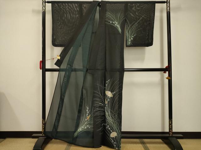 平和屋着物＊夏物 訪問着 絽 番傘 銀彩 洗える着物 AABB8784sx