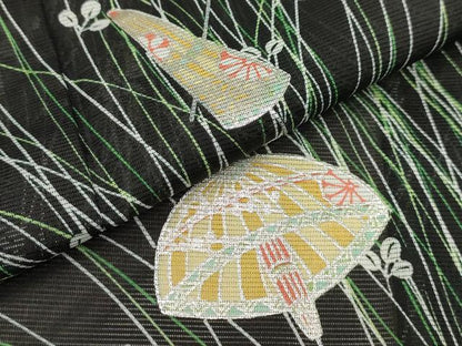 平和屋着物＊夏物 訪問着 絽 番傘 銀彩 洗える着物 AABB8784sx