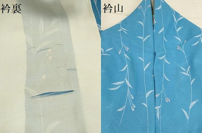 平和屋着物＊夏物 小紋 絽 草花文 洗える着物 AABB8785sx