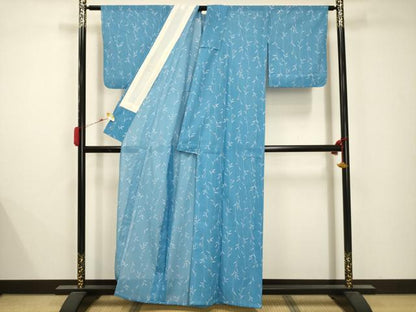 平和屋着物＊夏物 小紋 絽 草花文 洗える着物 AABB8785sx