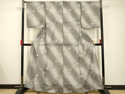 平和屋着物＊夏物 小紋 絽 舞蝶文 洗える着物 AABB8788sx