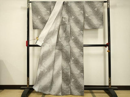 平和屋着物＊夏物 小紋 絽 舞蝶文 洗える着物 AABB8788sx