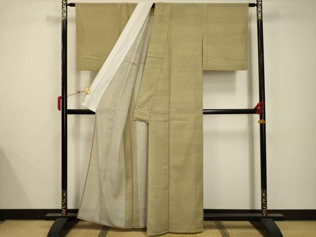 平和屋着物＊夏物 小紋 絽 雪芝文 洗える着物 AABB8792sx